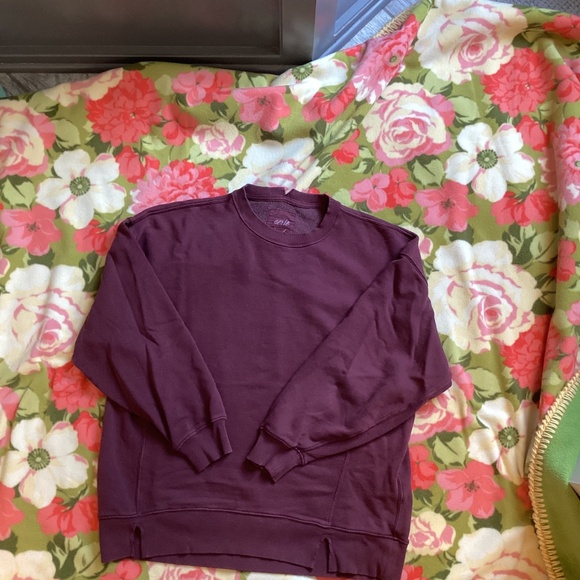 Aerie The Chill Oversized Crew Sweatshirt *Royal Berry* EUC* Small - Picture 3 of 8